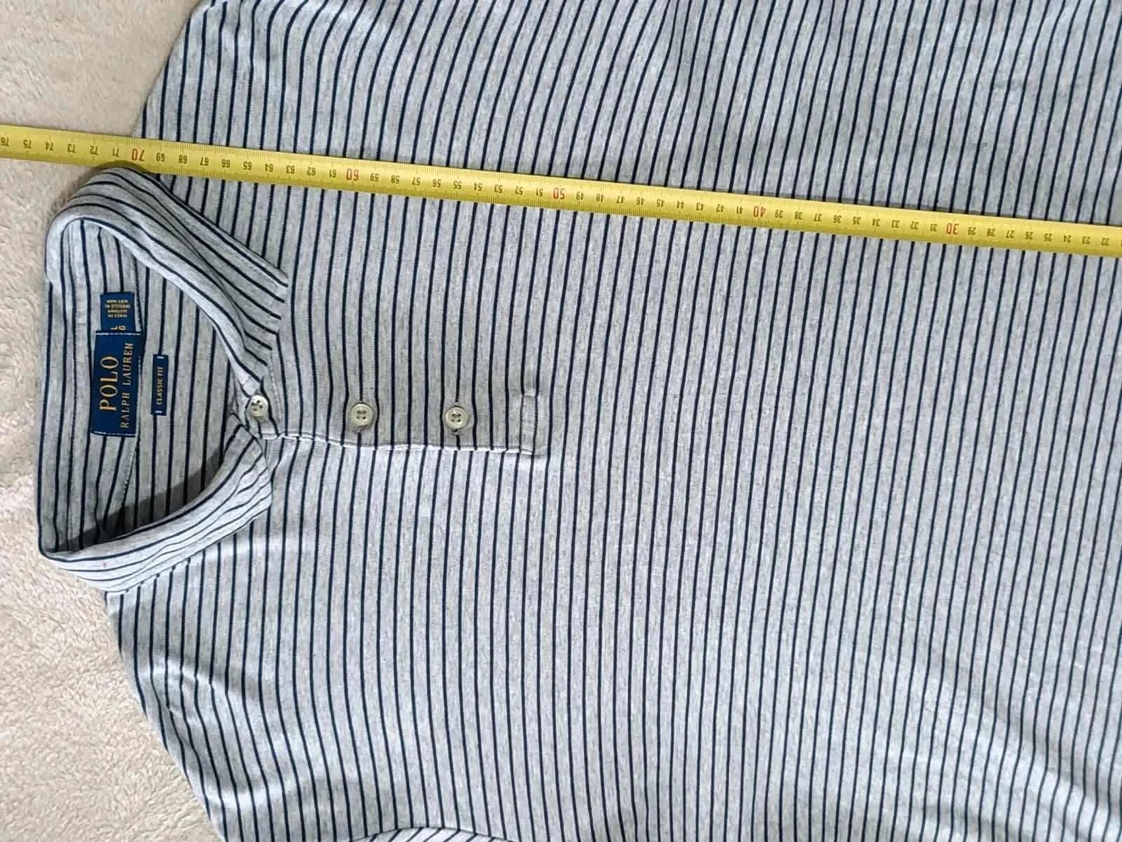 Polo Ralph Lauren gris rayures bleues Taille L – photo 18